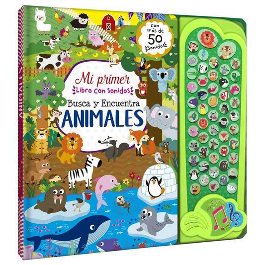 Libro Busca y Encuentra Animales (50 Sonidos) Libro Sensorial